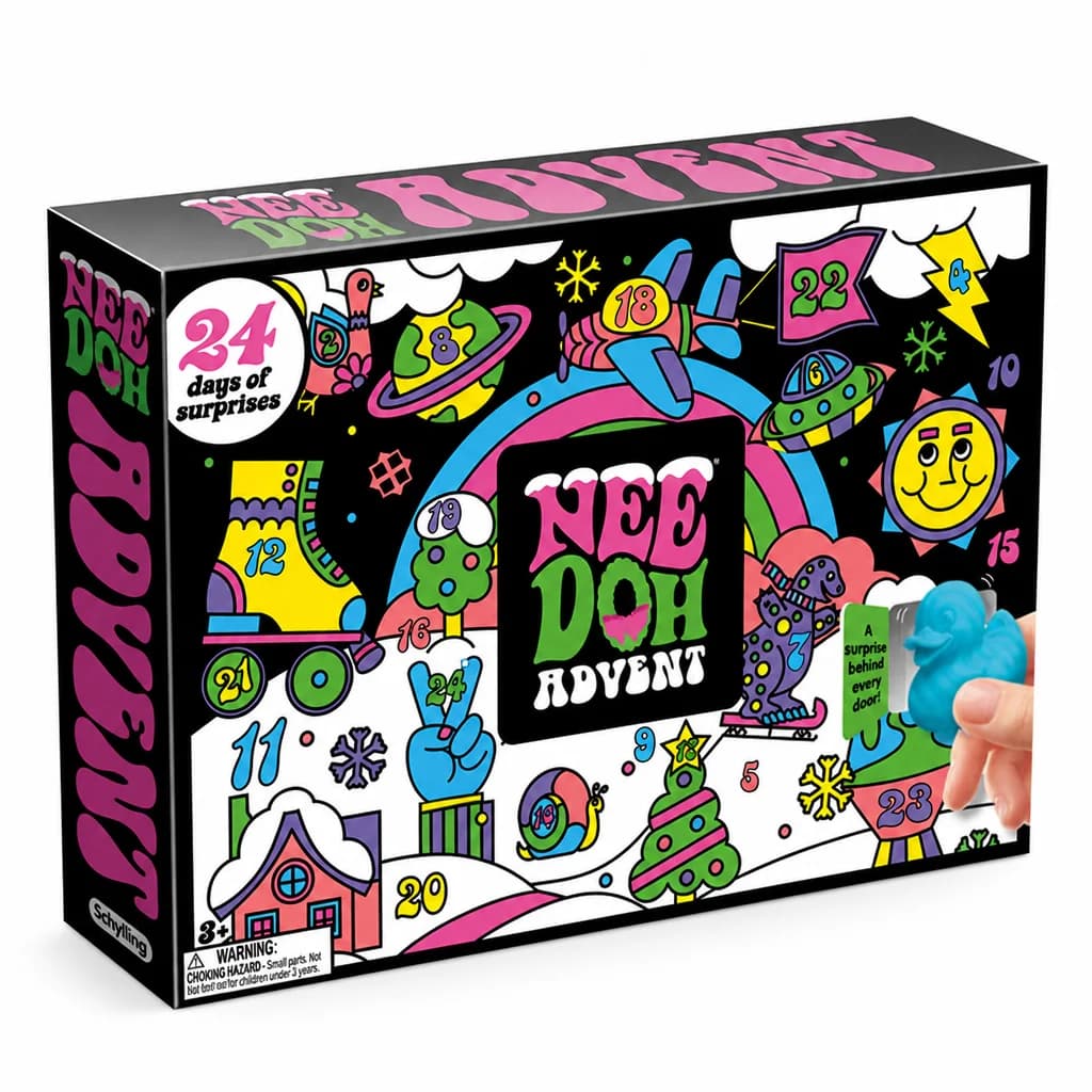 Close-up of the NeeDoh advent calendar
